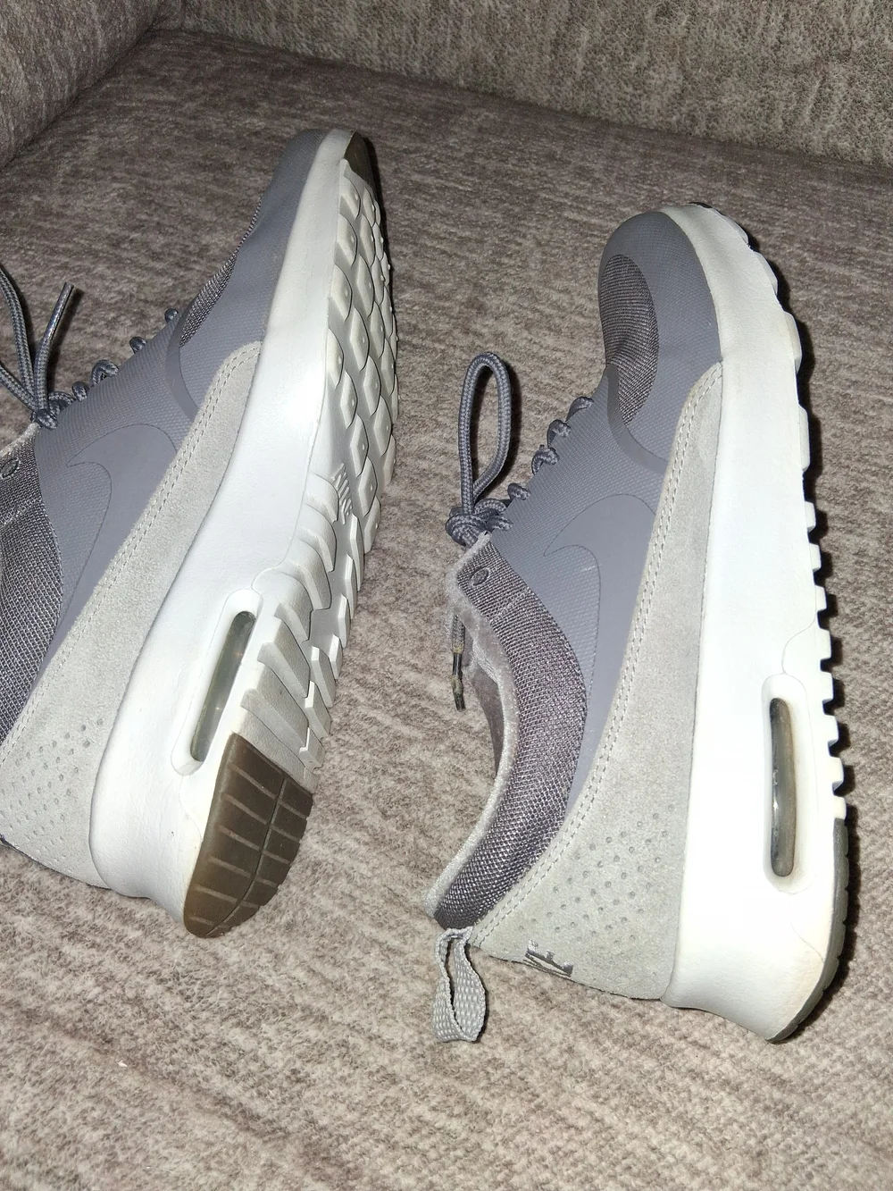 Nike Air Max Thea LX Gunsmoke Grey Velvet Sneakers